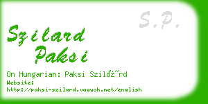 szilard paksi business card